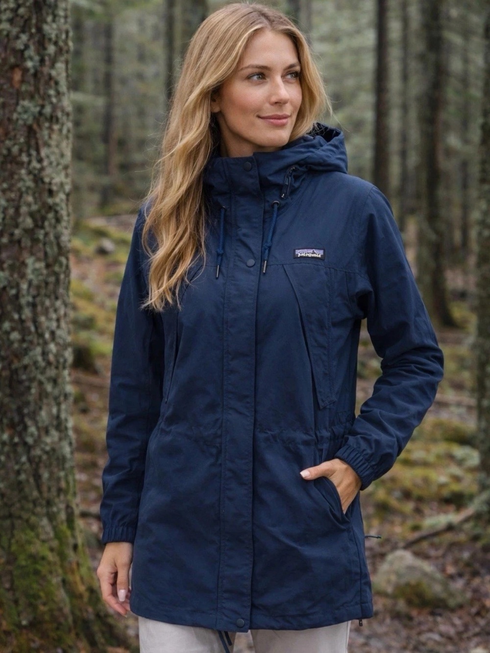 PATAGONIA Women's Skyforest Parka Jacket Navy Blue XS EUC